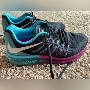 Women's nike air max 2015 black white clearwater running shoes 698903-004